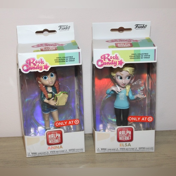 Funko Other - Rock Candy Funko Ralph Breaks The Internet Set of 2 Frozen Anna Elsa Collectible